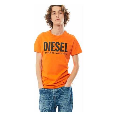 Футболка мужская DIESEL 00SXED 0AAXJ 38L оранжевая M в Хендерсон