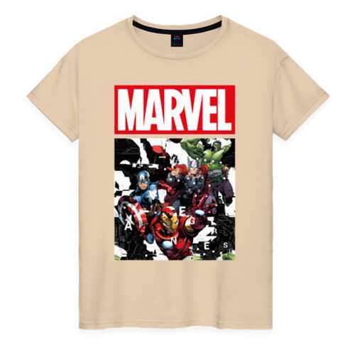Футболка женская ВсеМайки Avengers glitch бежевая 4XL в Хендерсон